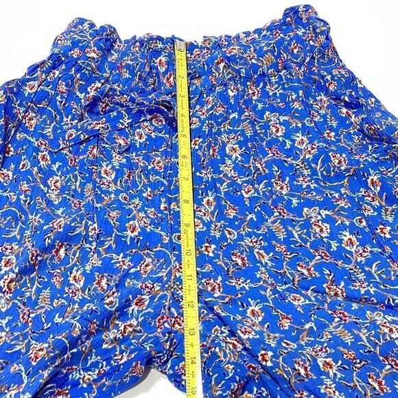 Band Of The Free Boho Wide Leg Pull On Pant Blue Floral XS NWT Band Of Gypsies - Picture 9 of 9